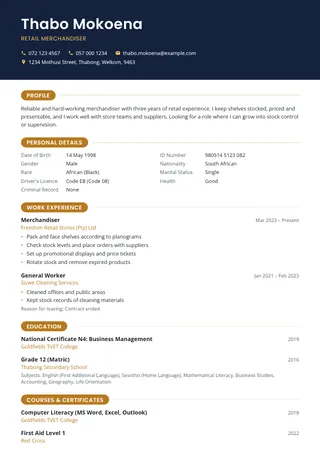 Aurora CV template