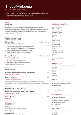 Beacon CV template
