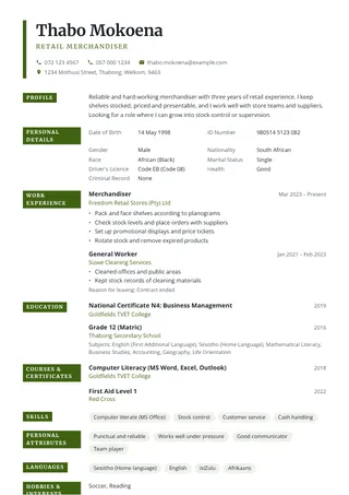 Cedar CV template