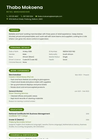 Citrus CV template