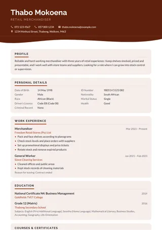Clay CV template