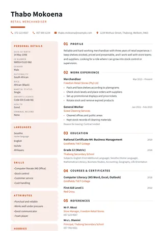 Compass CV template