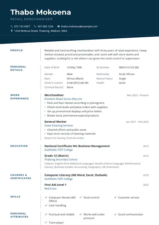 Deep Sea CV template