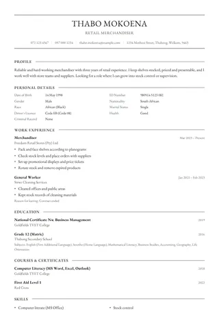 Ivory CV template