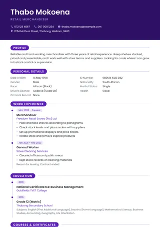Journey CV template