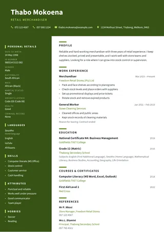 Limpopo CV template