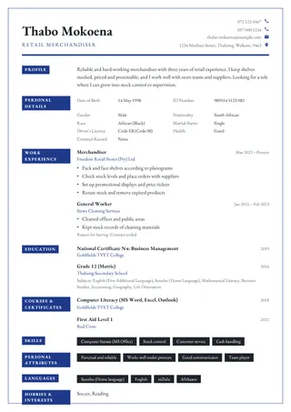 Pinstripe CV template