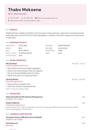 Protea CV template