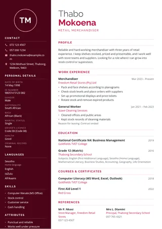 Ruby CV template