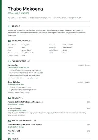 Summit CV template