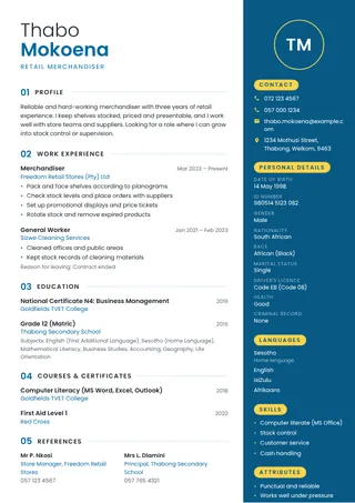 Umhlanga CV template