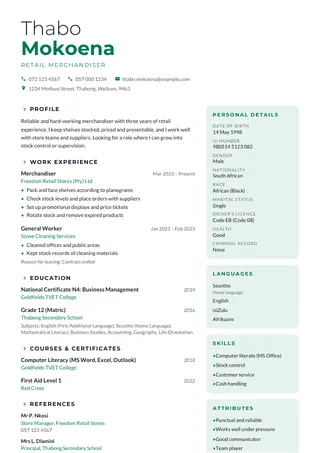 Urban CV template